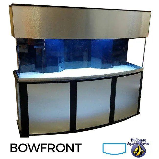 298-Gallon 92″Lx30″Wx30″H Bowfront Aquarium Setup